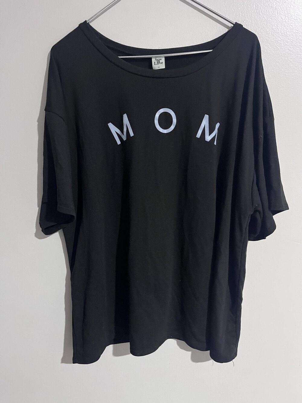 Sew In Love T-Shirt Womens 3XL Black Flared Sleeve Oversized Jersey Casual